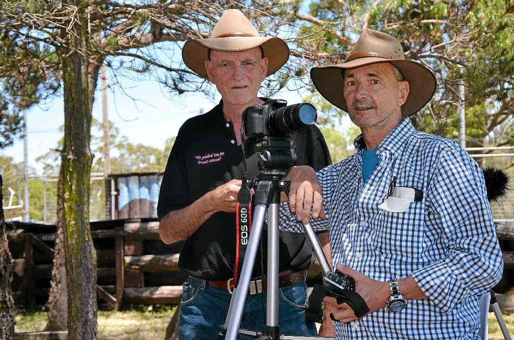 ON SET: Mike Smith and Peter Hinchley from Warwick filming their television series about sheep dog trialling.
